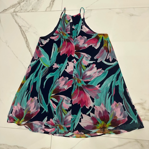 LULU’S Here and Luau Navy Multi Floral Swing Dress (w/tiny defect) Sz.S - Picture 9 of 14